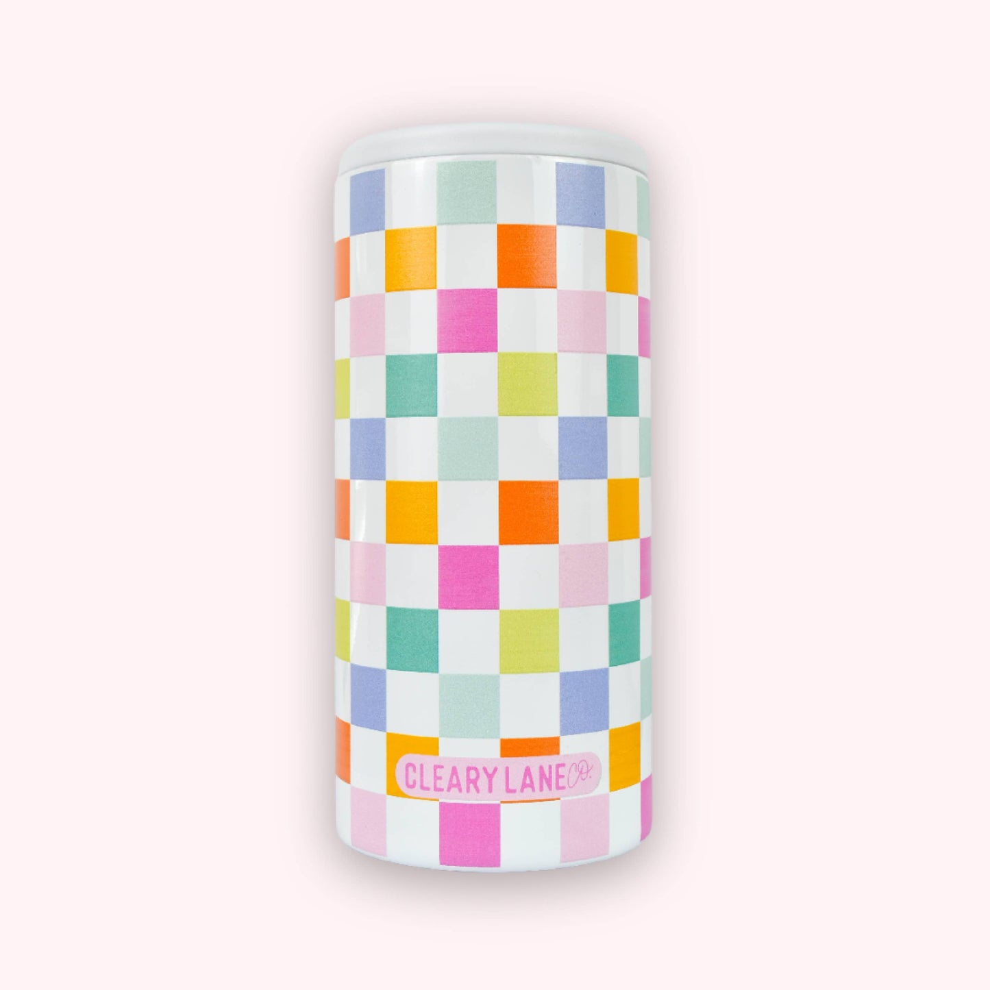 12oz Skinny Can Coolers WHITE | STAINLESS STEEL