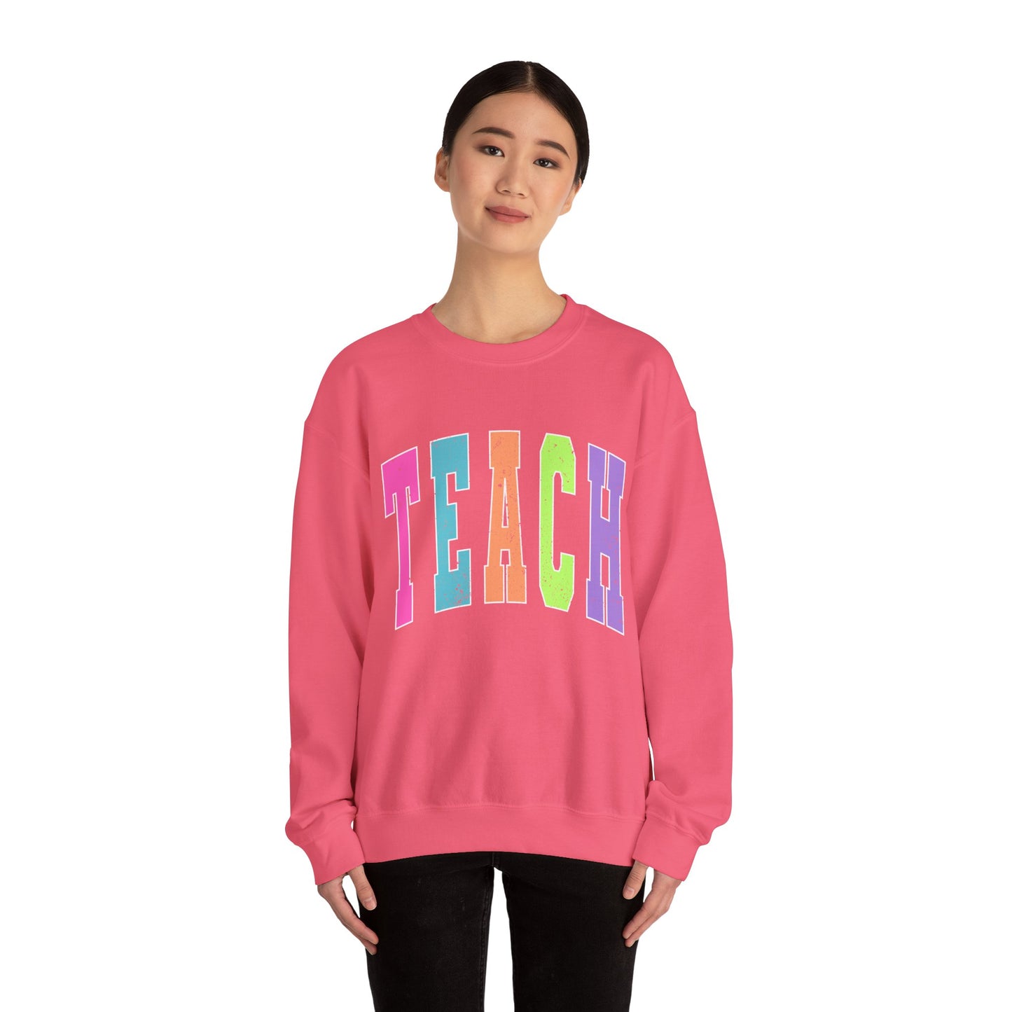 Neon Varsity Teach Sweatshirt