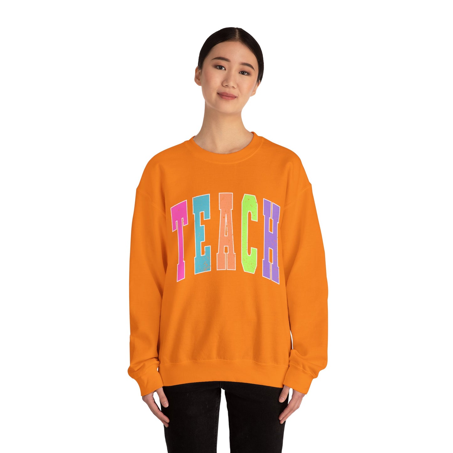 Neon Varsity Teach Sweatshirt