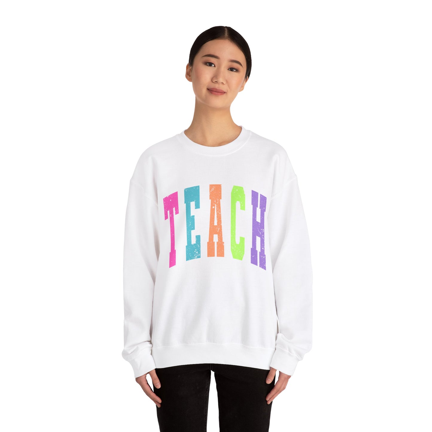Neon Varsity Teach Sweatshirt