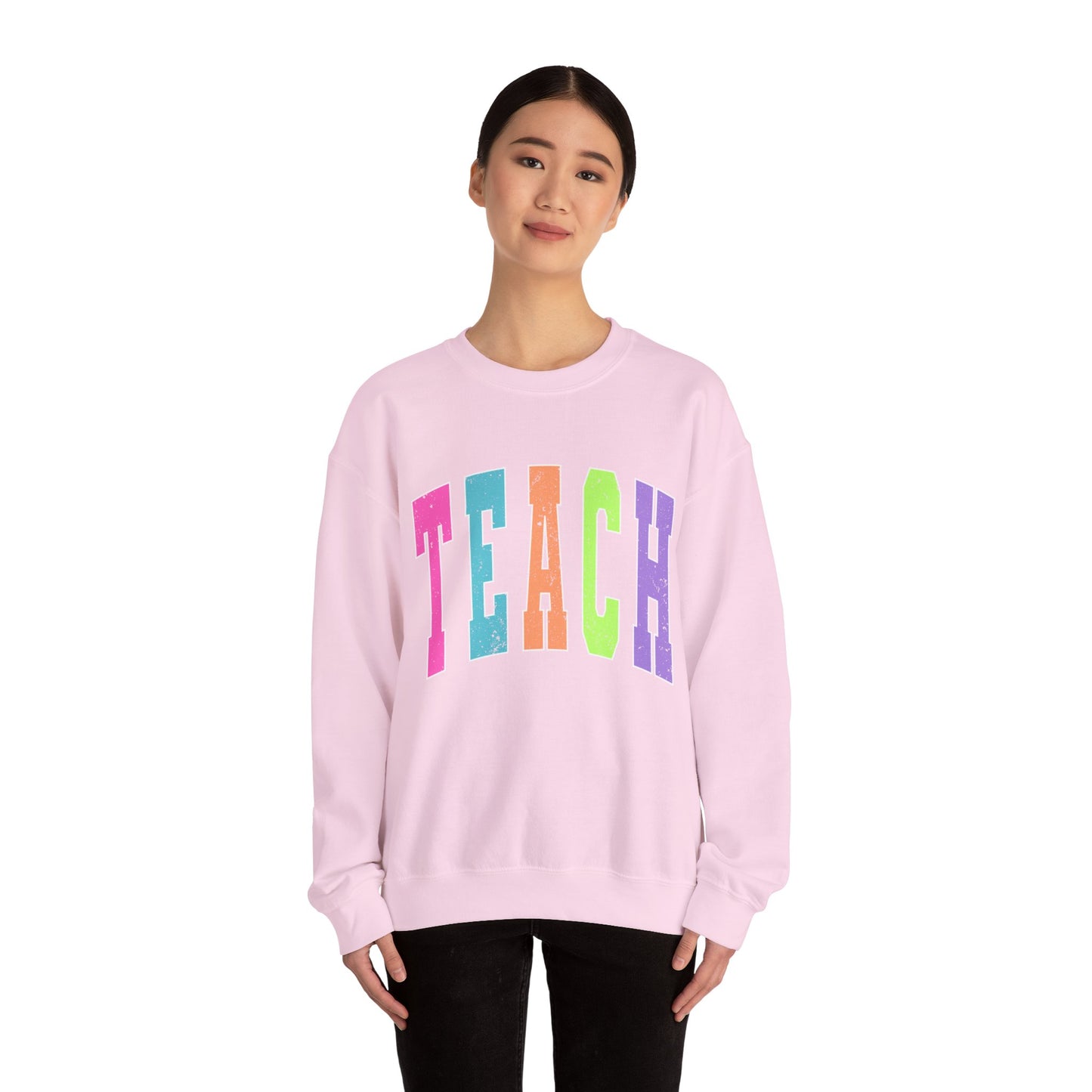 Neon Varsity Teach Sweatshirt