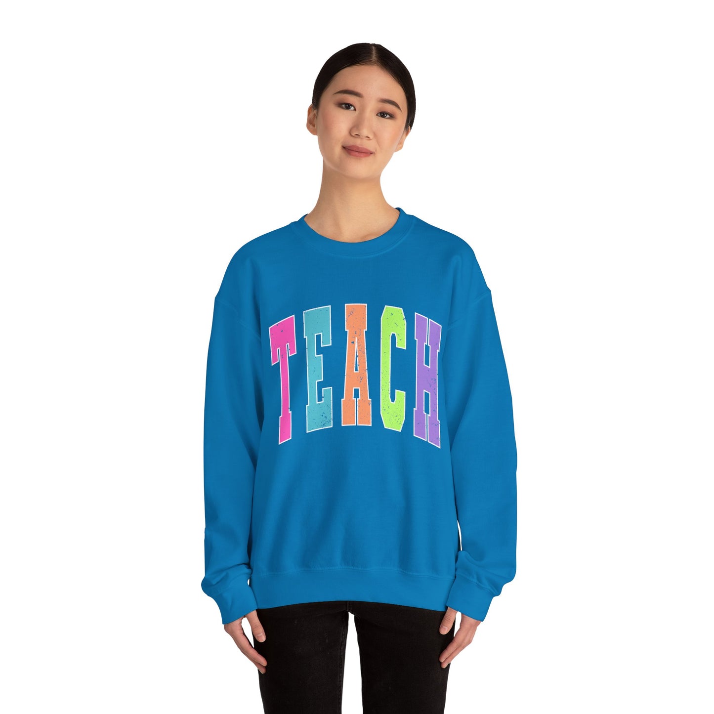 Neon Varsity Teach Sweatshirt