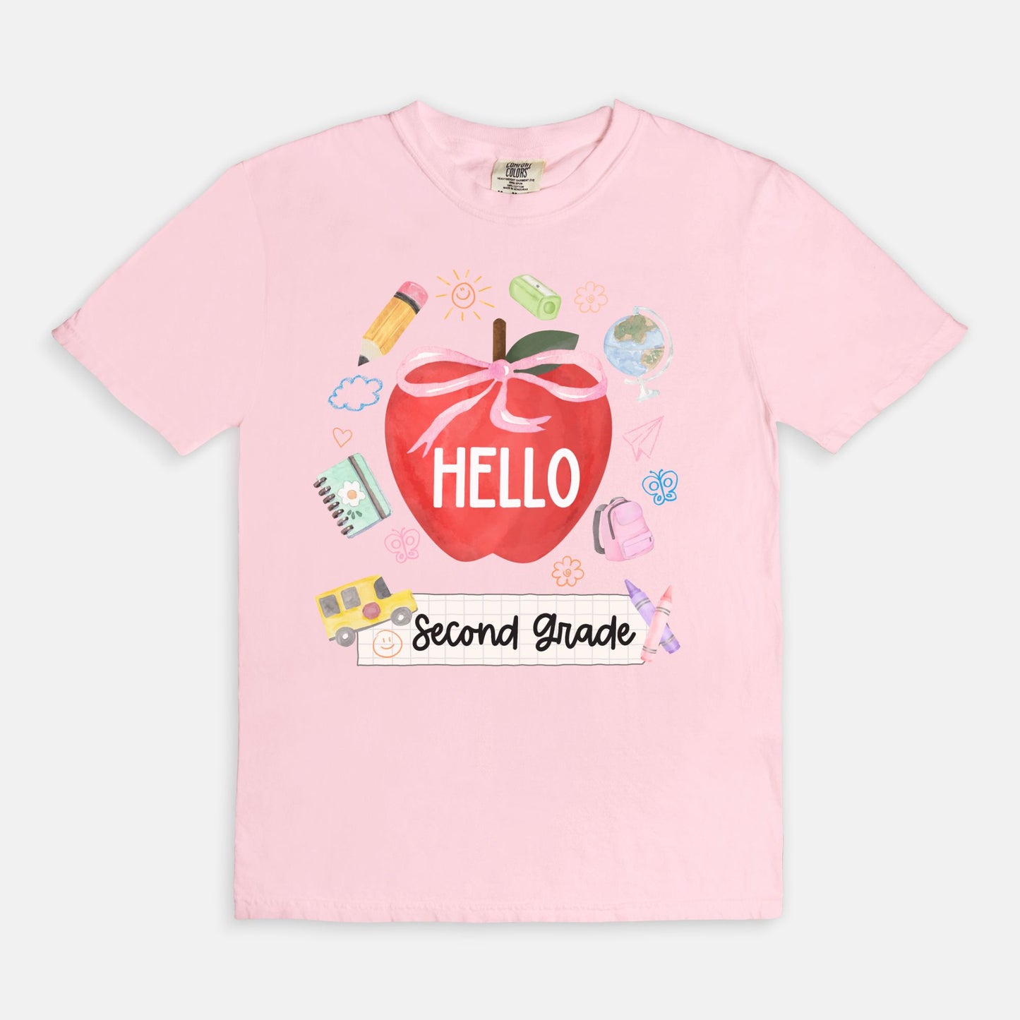 Hello Second Grade Apple Tee
