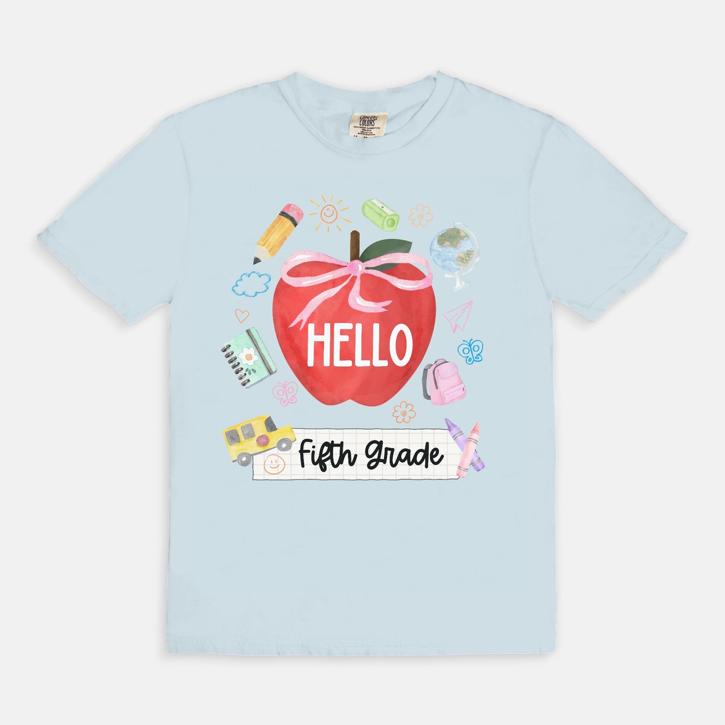 Hello Fifth Grade Apple Tee