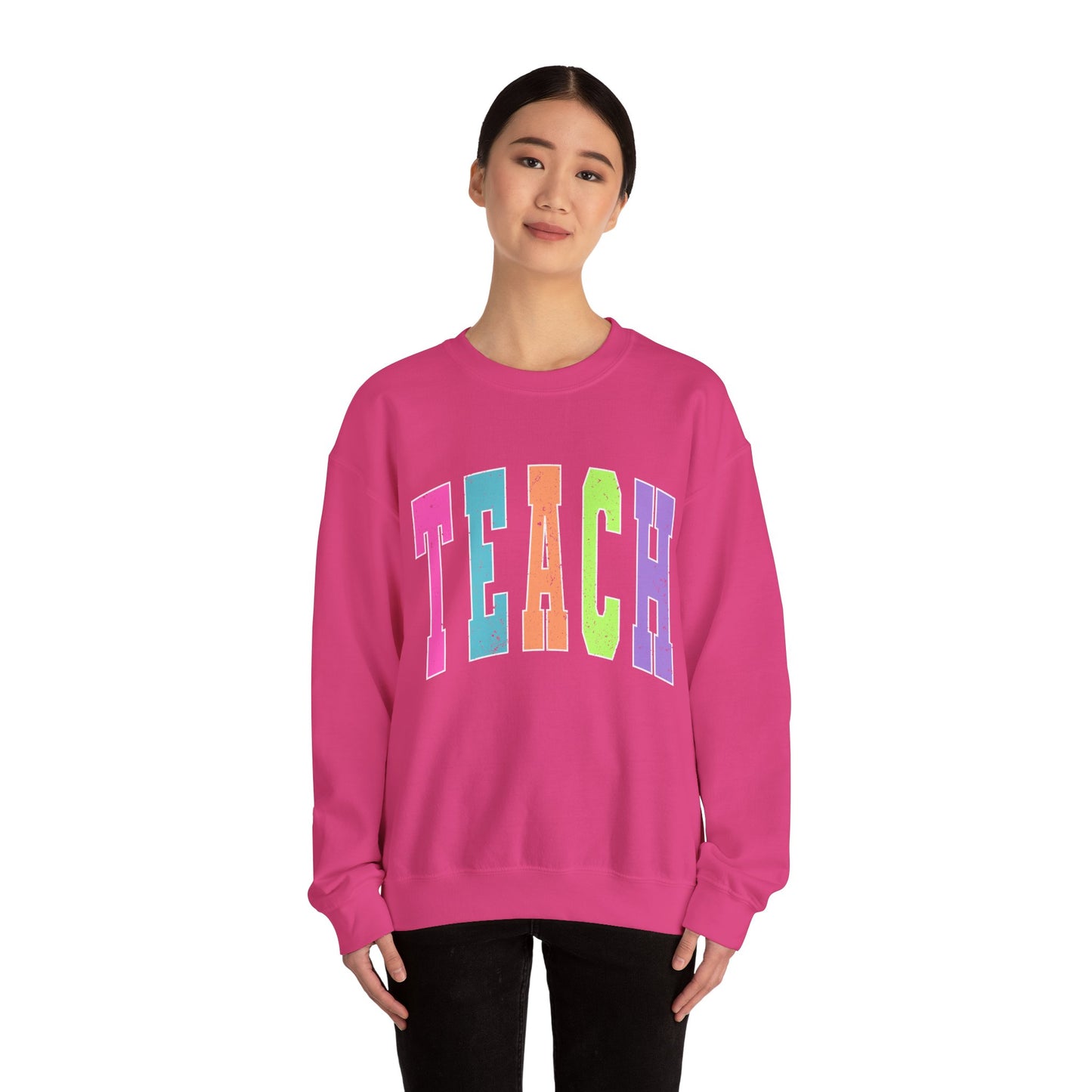 Neon Varsity Teach Sweatshirt