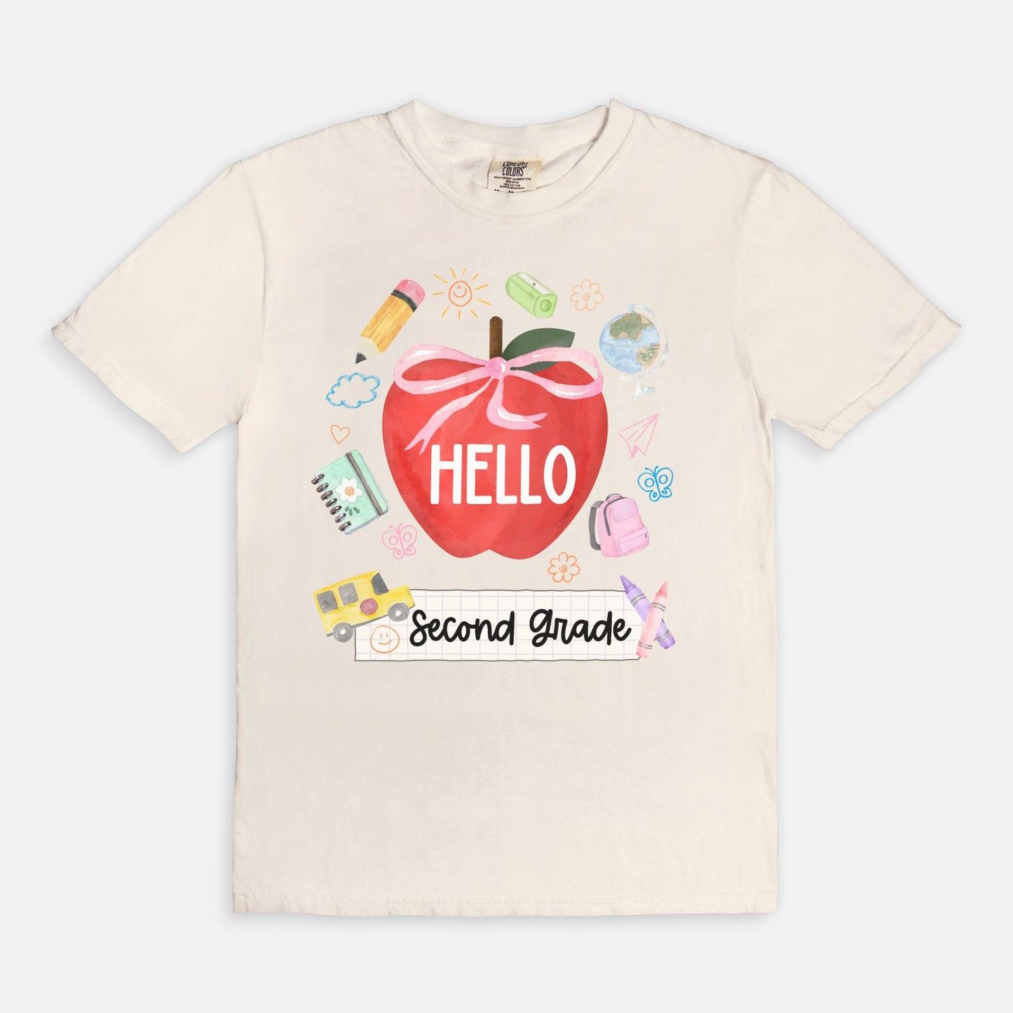 Hello Second Grade Apple Tee
