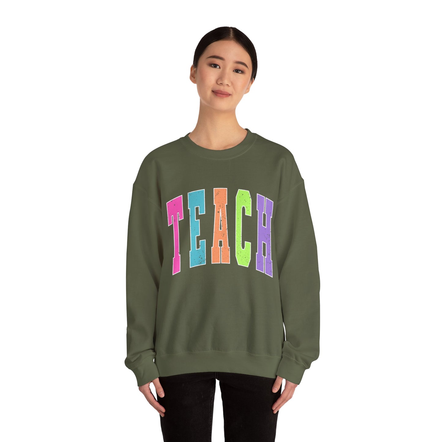 Neon Varsity Teach Sweatshirt