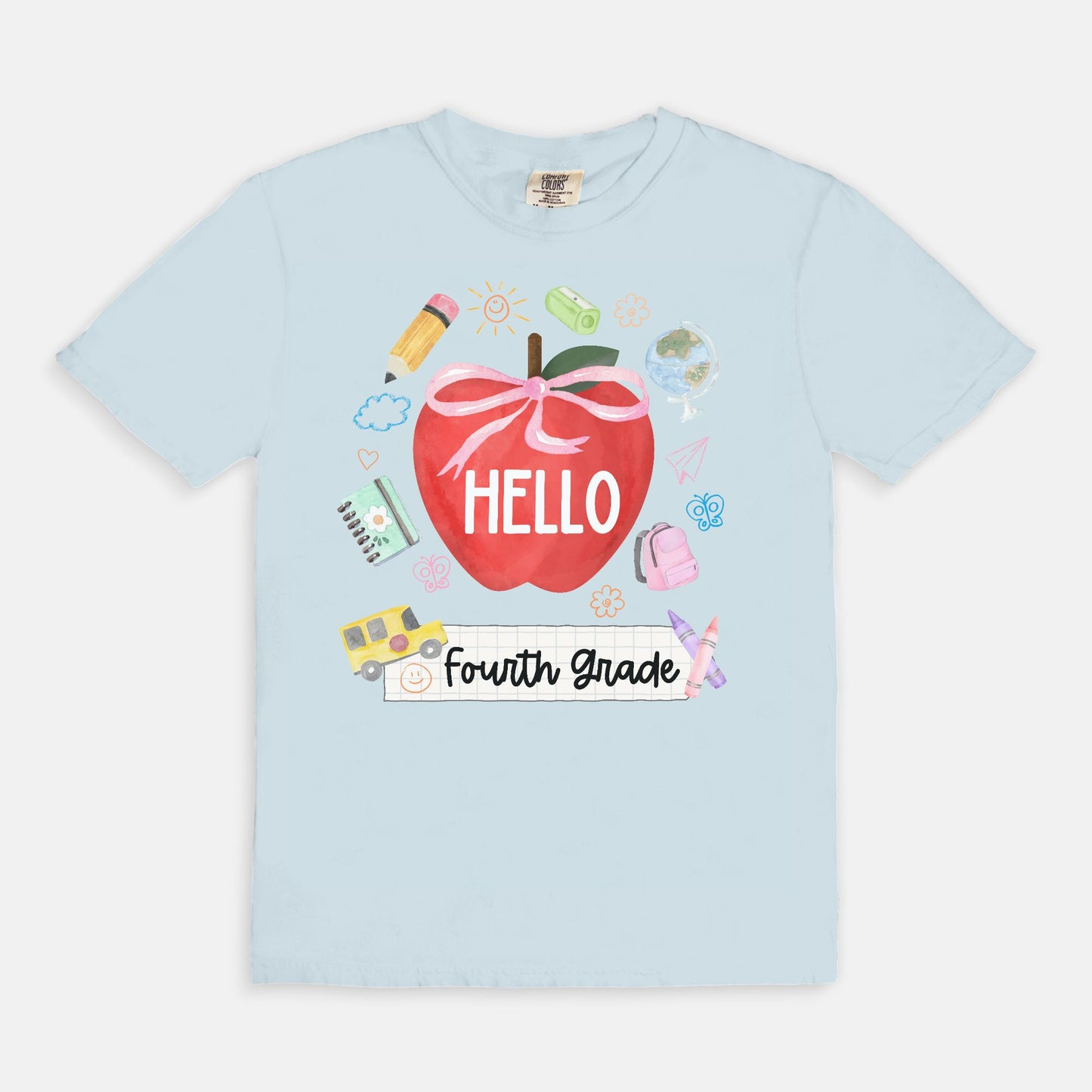 Hello Fourth Grade Apple Tee