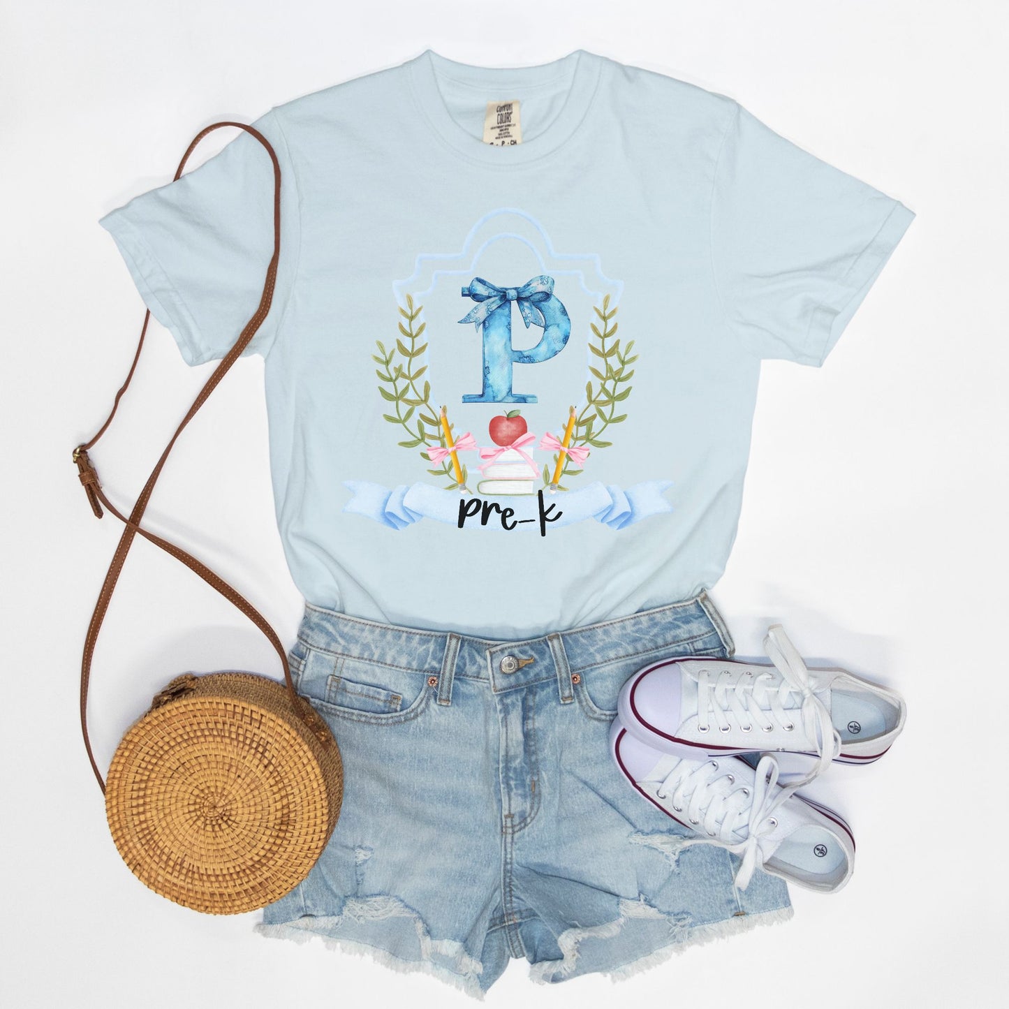 Pre-K Blue Toile Tee