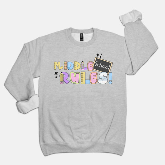 Middle School Rules Ransom Sweatshirt