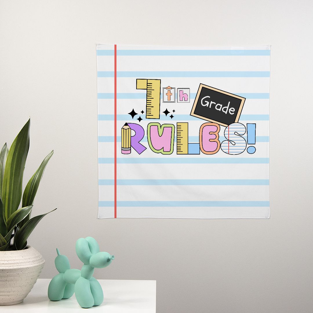 7th Grade Rules Wall Banner 22" x 22"