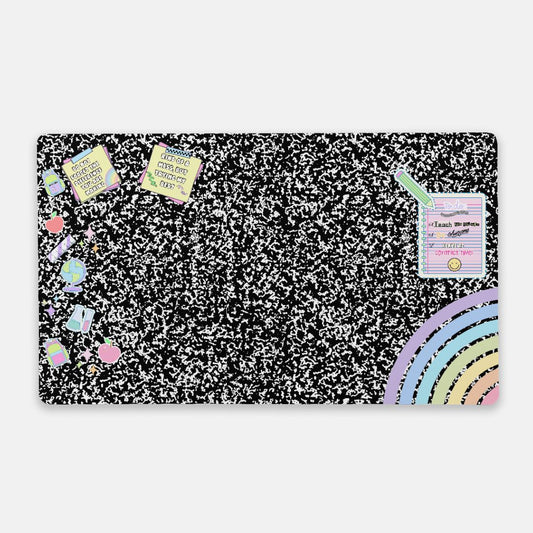 Pastel School Supplies Desk Pad (24" x 14")