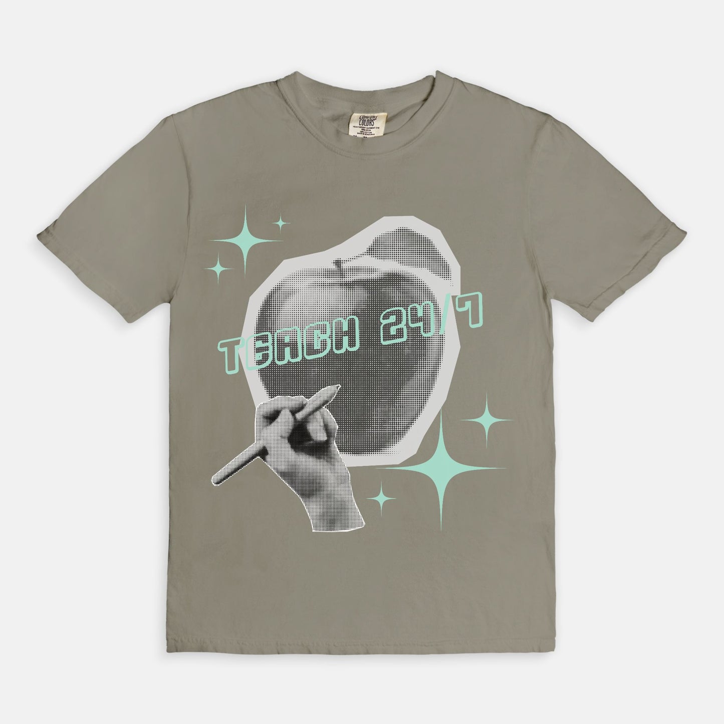 Grunge Nostalgic Apple Teach Tee