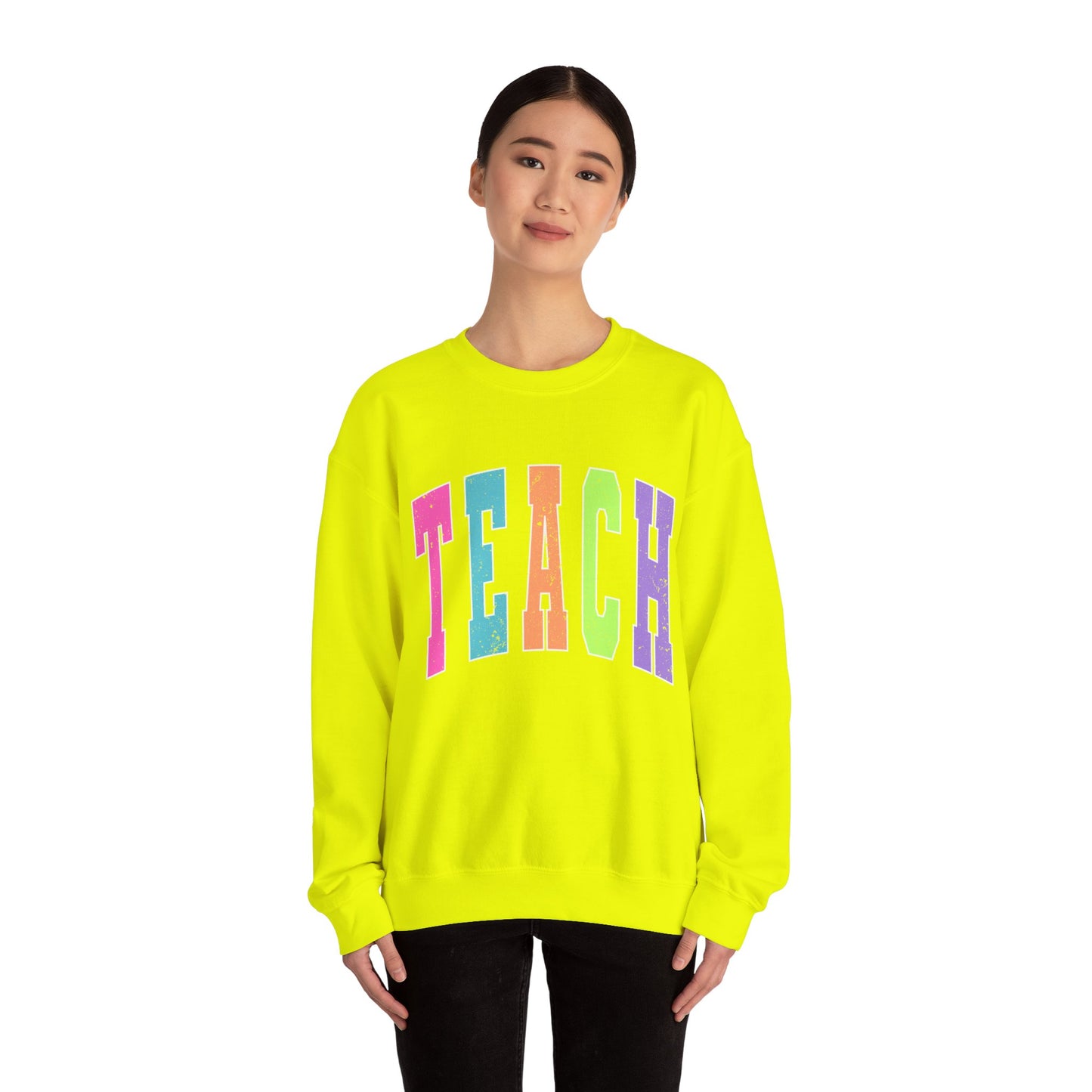 Neon Varsity Teach Sweatshirt