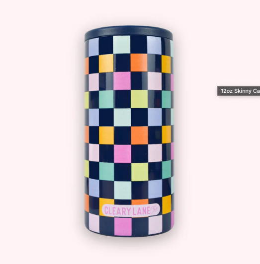 12oz Skinny Can Coolers - NAVY | STAINLESS STEEL