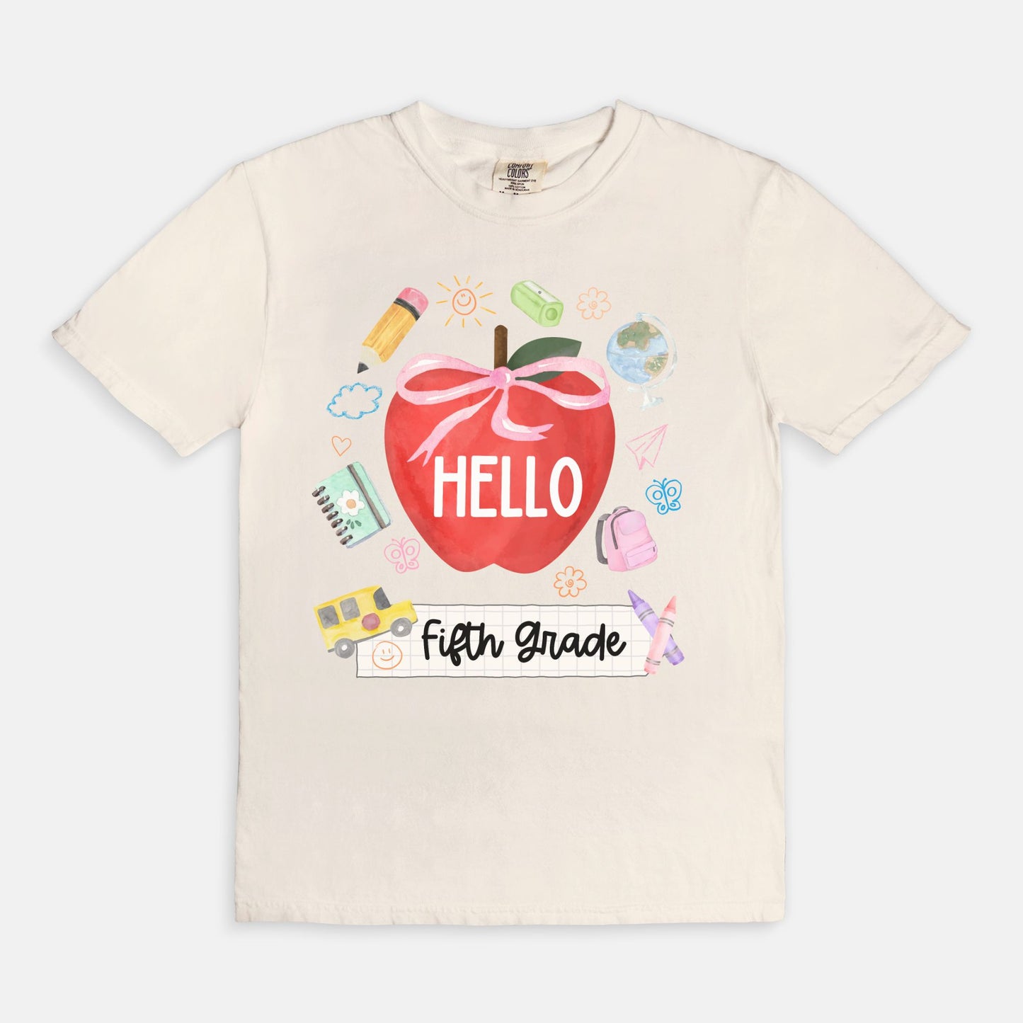 Hello Fifth Grade Apple Tee