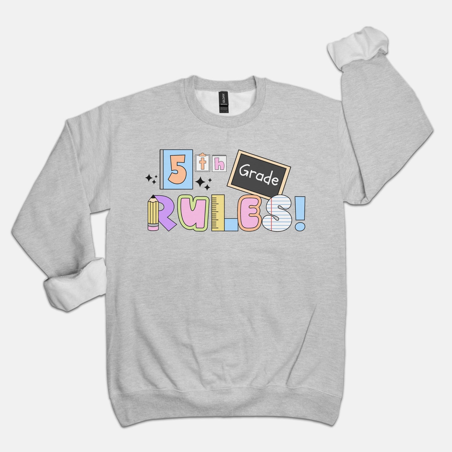 5th Grade Rules Ransom Sweatshirt