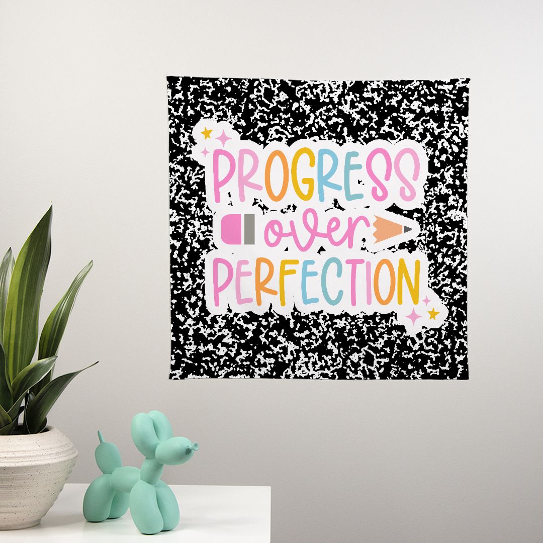 Progress Over Perfection Wall Banner 22" x 22"