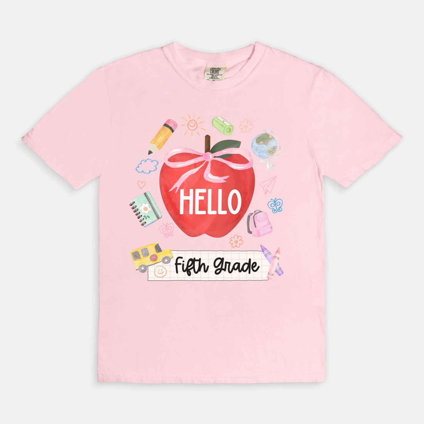 Hello Fifth Grade Apple Tee