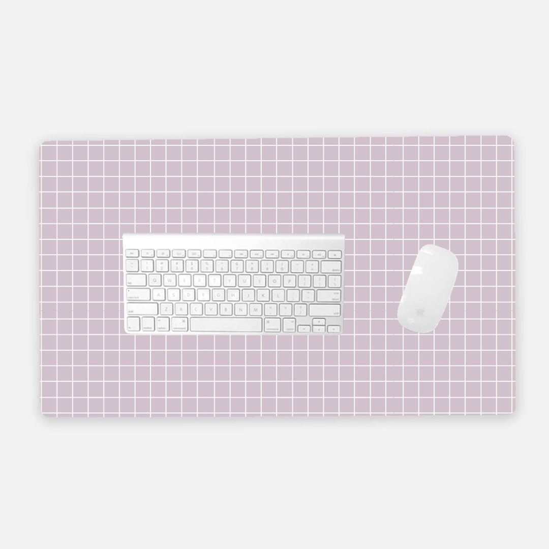 Purple Checkered Desk Mat - Large (24" x 14")