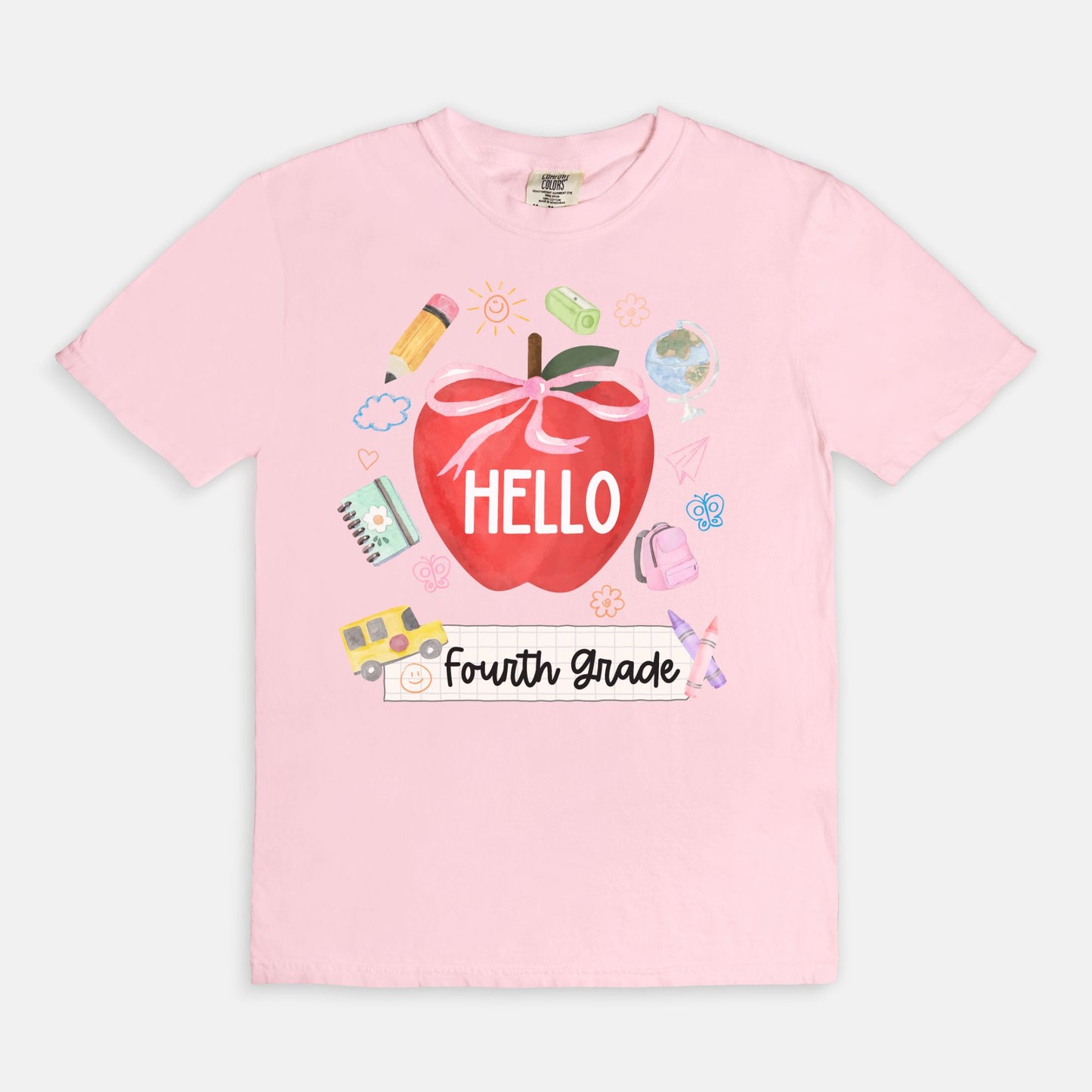 Hello Fourth Grade Apple Tee