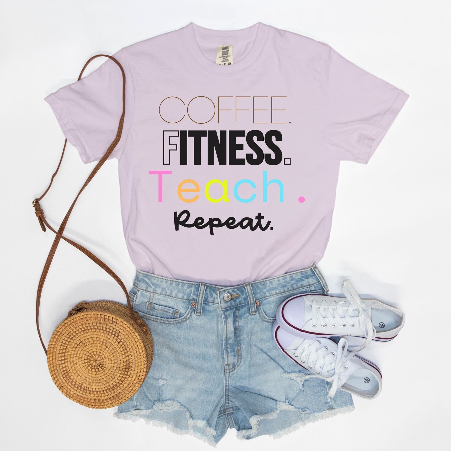 Coffee Fitness Teach Repeat Tee