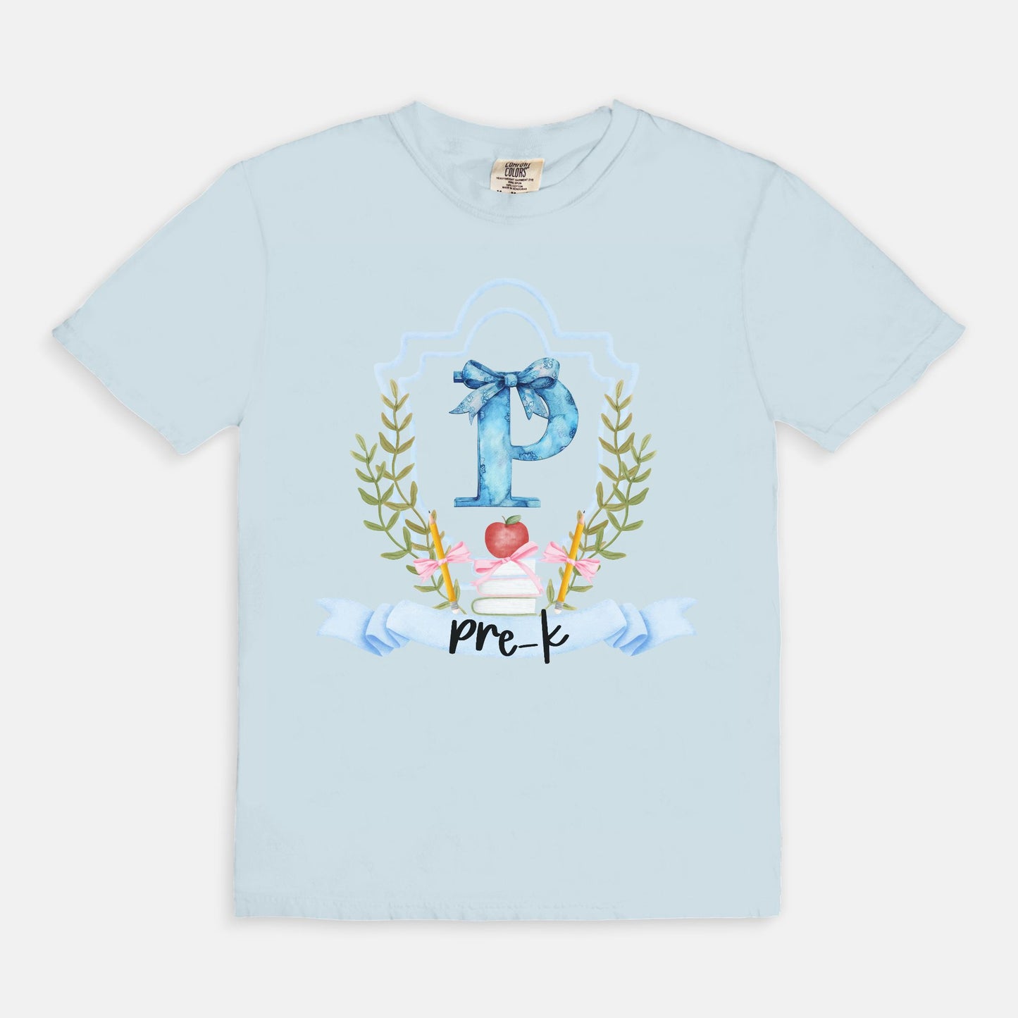 Pre-K Blue Toile Tee