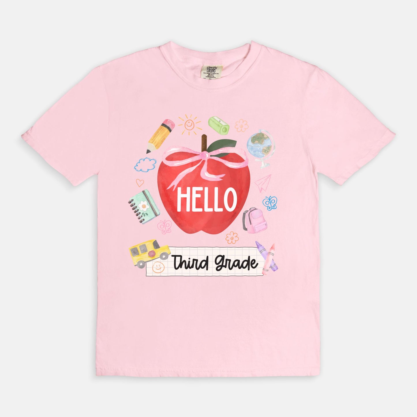 Hello Third Grade Apple Tee