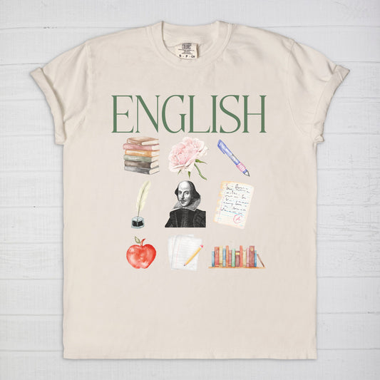 English Watercolor Collage Tee