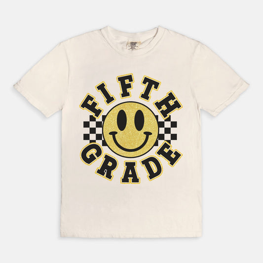 Hello Fifth Grade Retro Smiley Tee