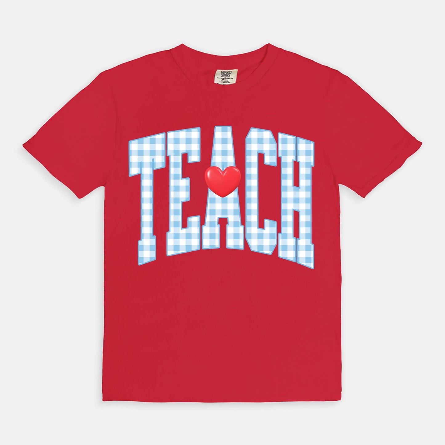 Gingham Teach Valentine Tee