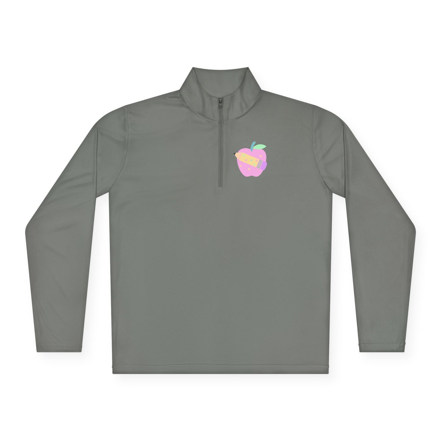 Pastel Varsity TEACH Unisex Quarter-Zip Pullover - Tech Gear