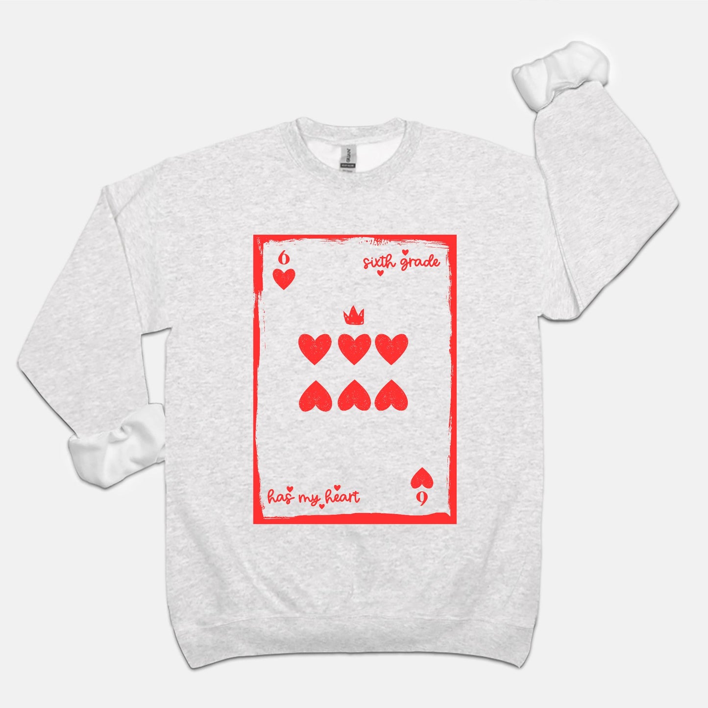 Sixth Grade Playing Card Sweatshirt