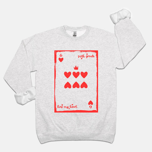 Sixth Grade Playing Card Sweatshirt