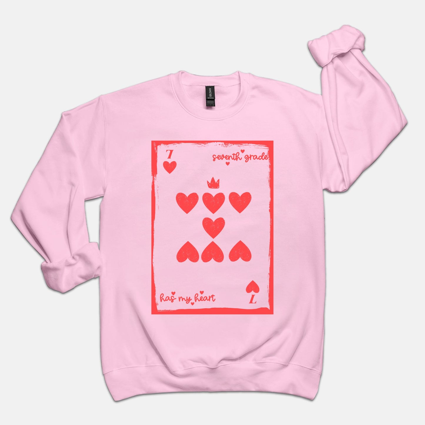 Seventh Grade Playing Card Sweatshirt