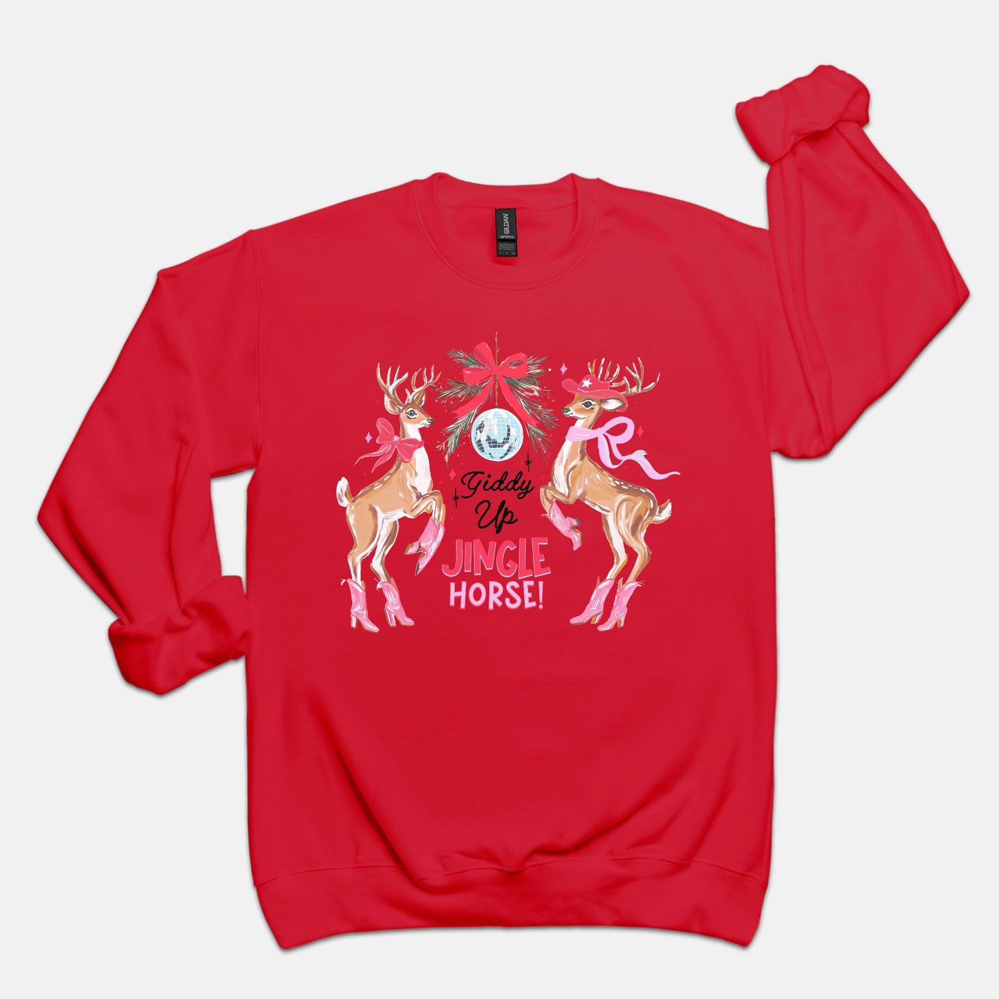 Giddy Up Jingle Horse Crewneck Sweatshirt