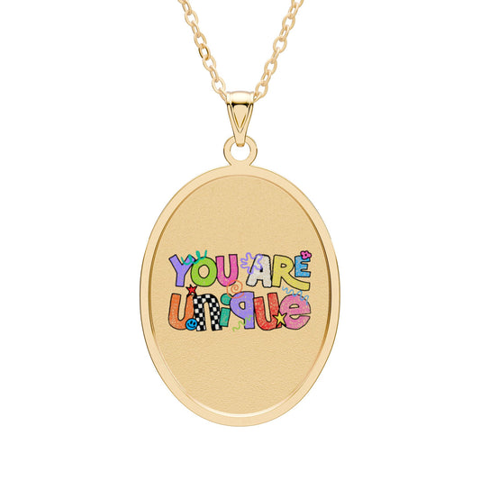 You Are Unique Oval Pendant Necklace