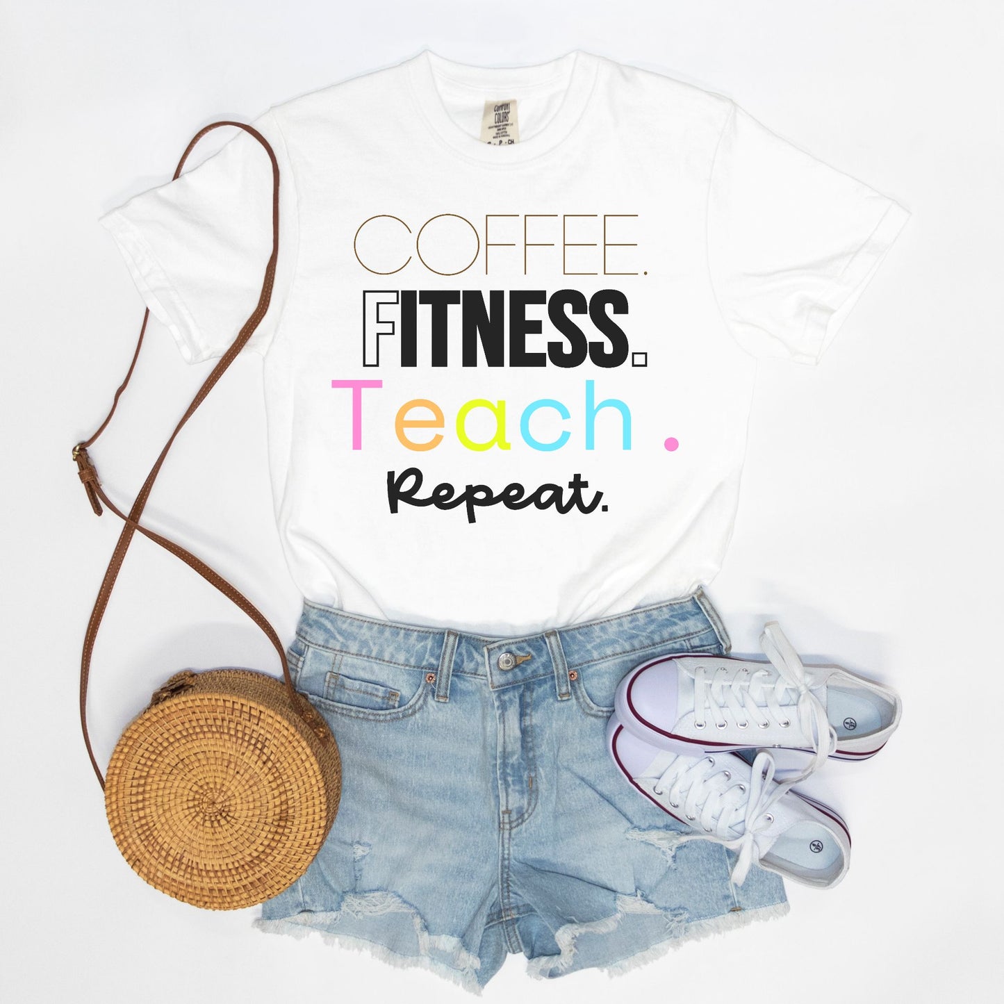 Coffee Fitness Teach Repeat Tee