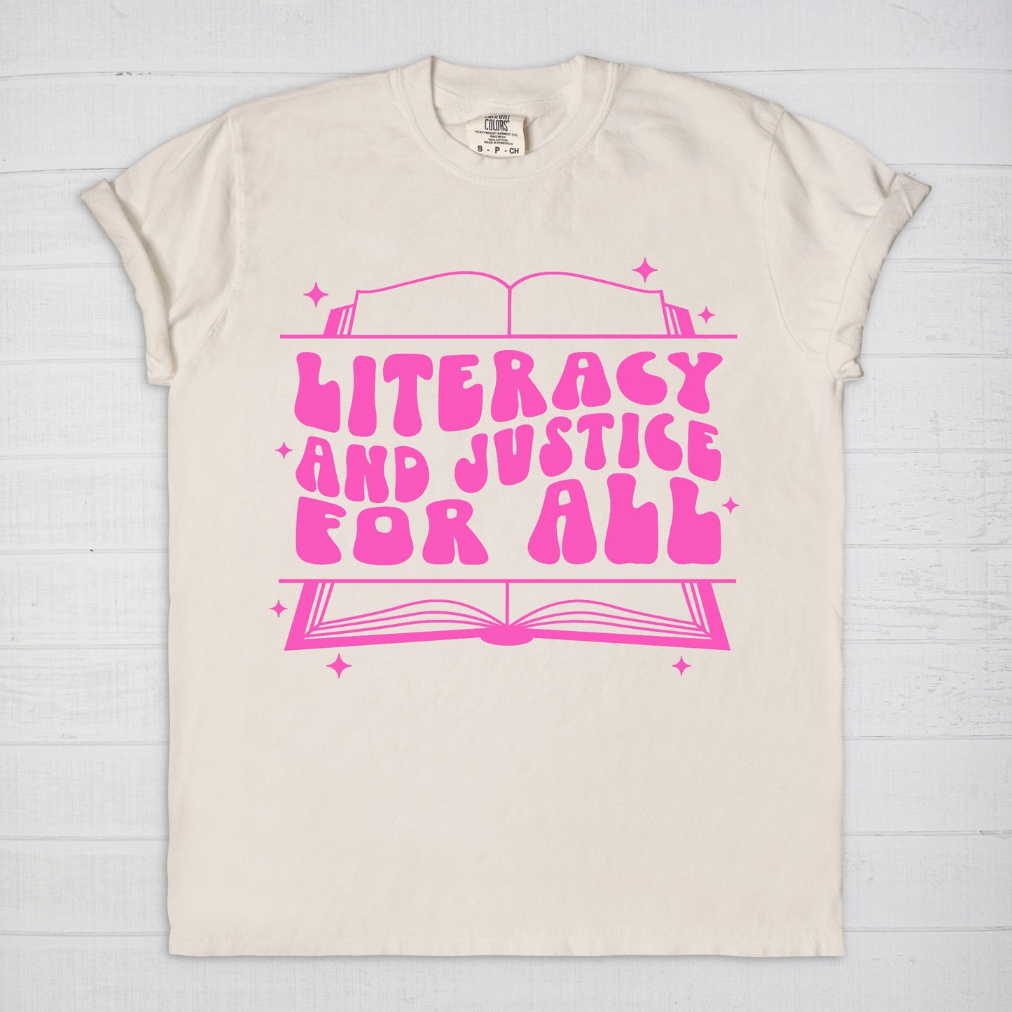 Retro Literacy and Justice For All Tee