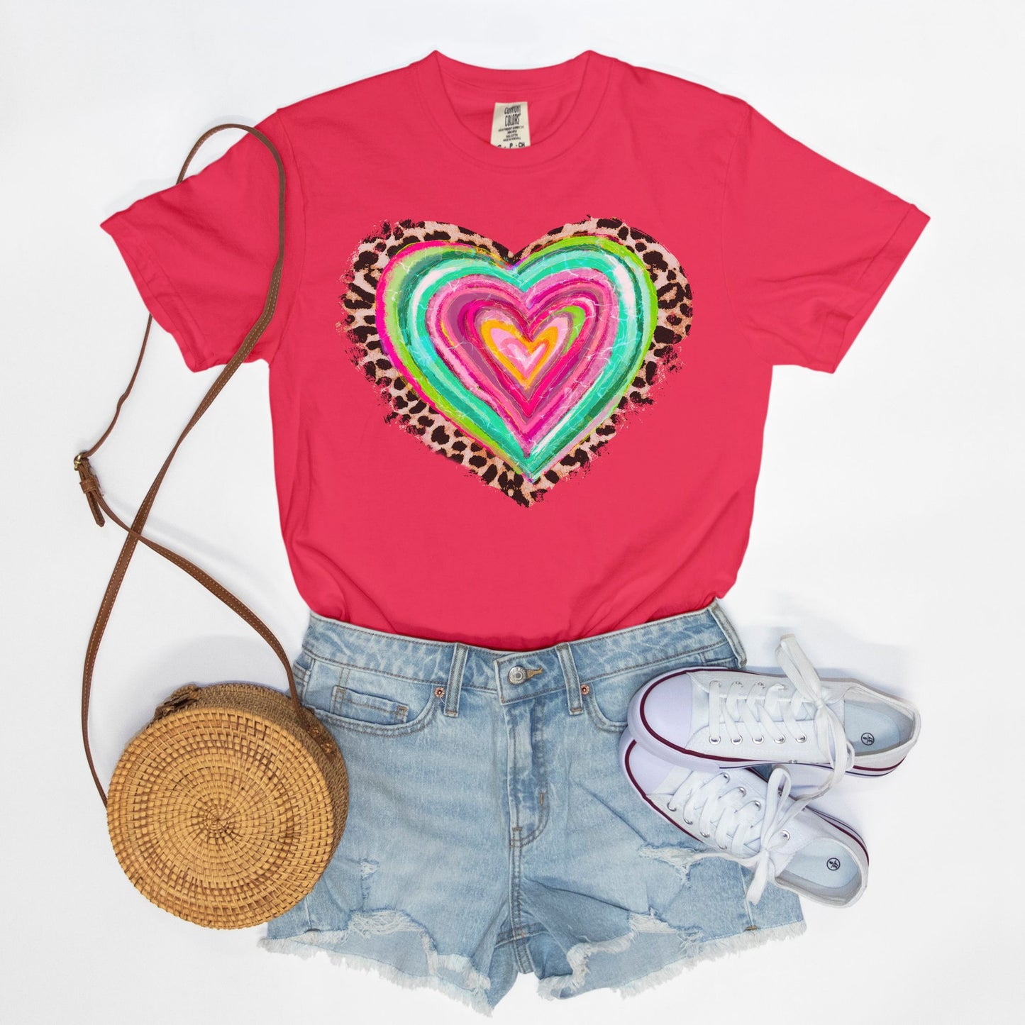 Leopard Heart Tee