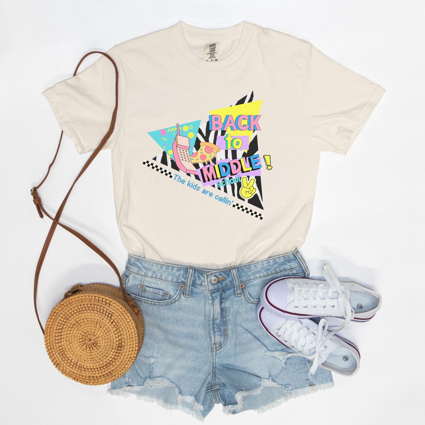 Retro Geometric Middle School Tee