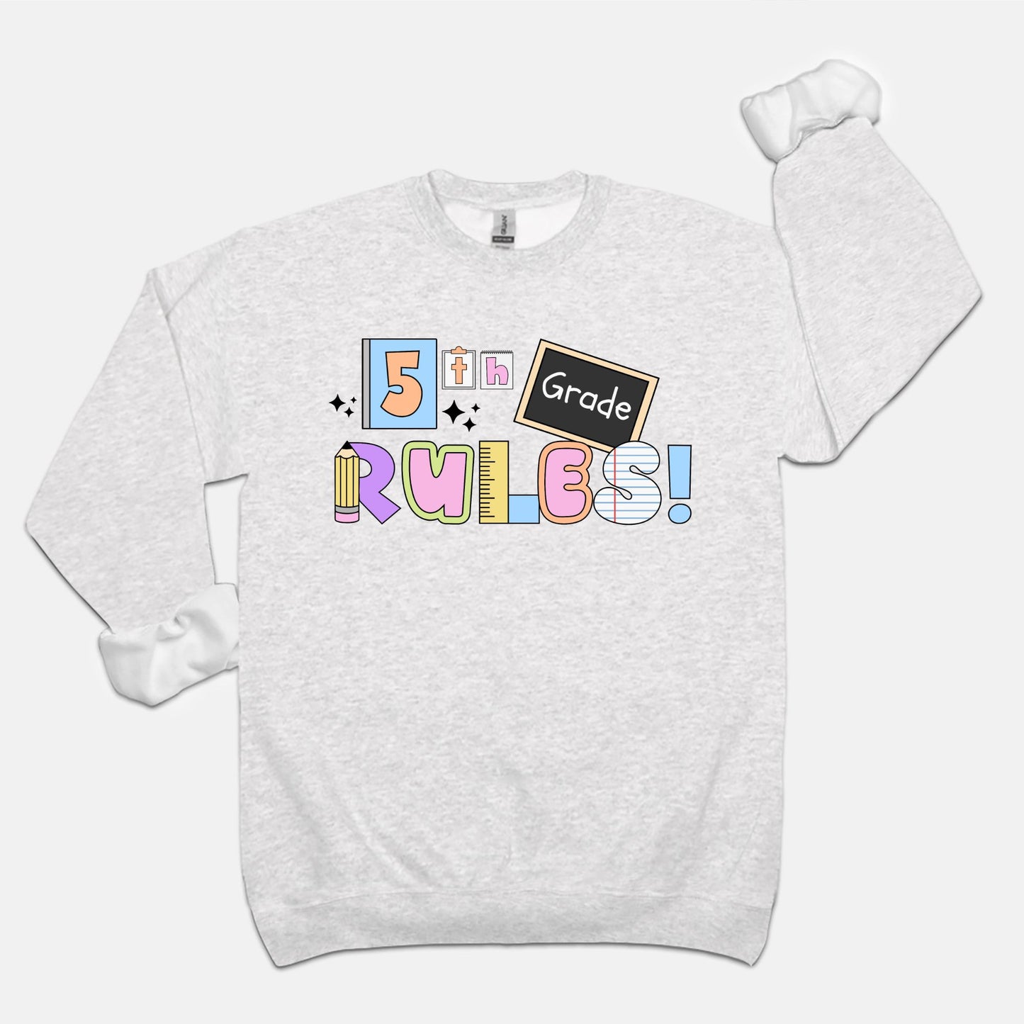 5th Grade Rules Ransom Sweatshirt