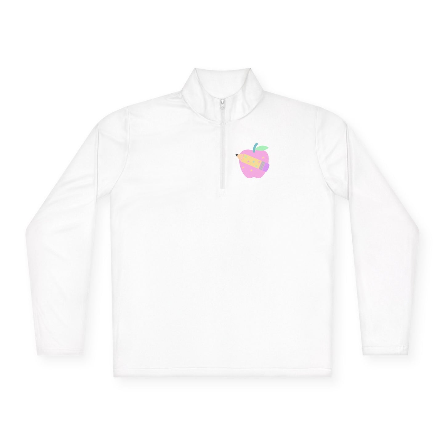 Pastel Varsity TEACH Unisex Quarter-Zip Pullover - Tech Gear