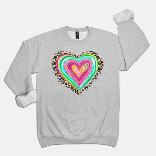 Leopard Heart Crewneck Sweatshirt