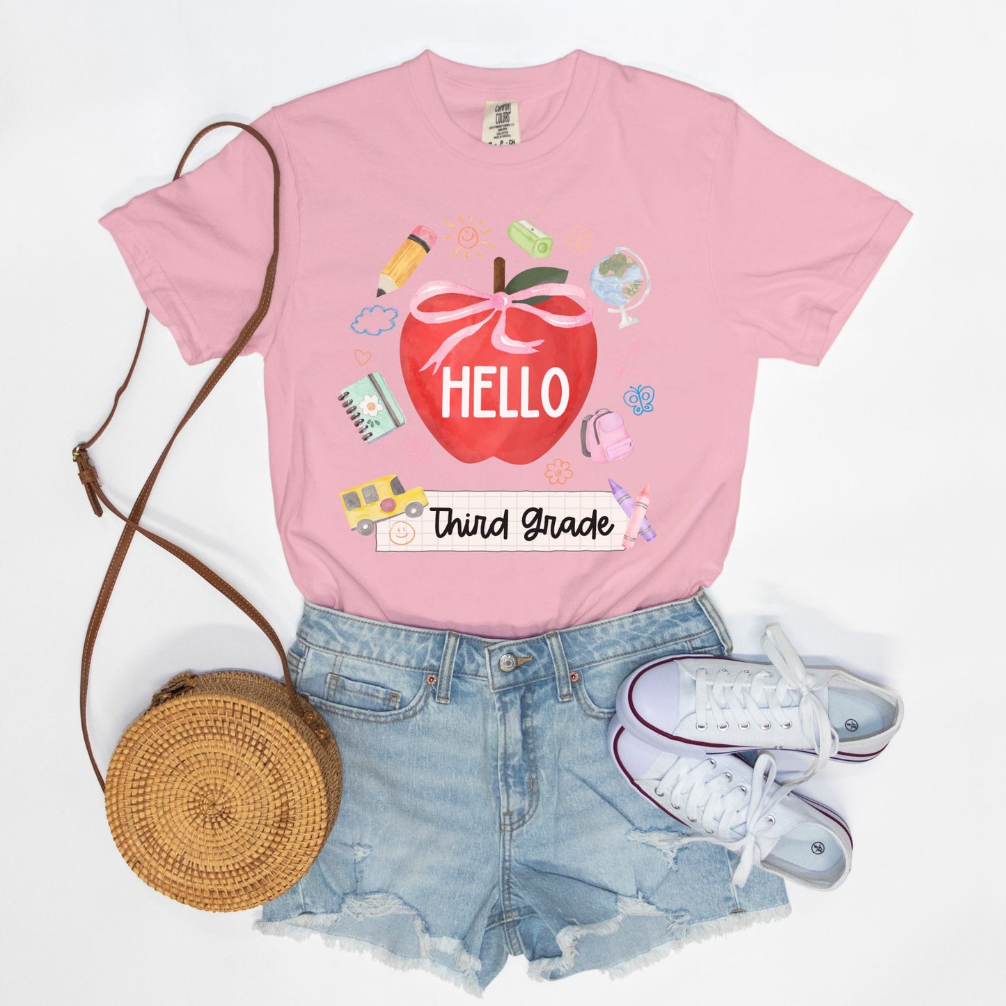 Hello Third Grade Apple Tee