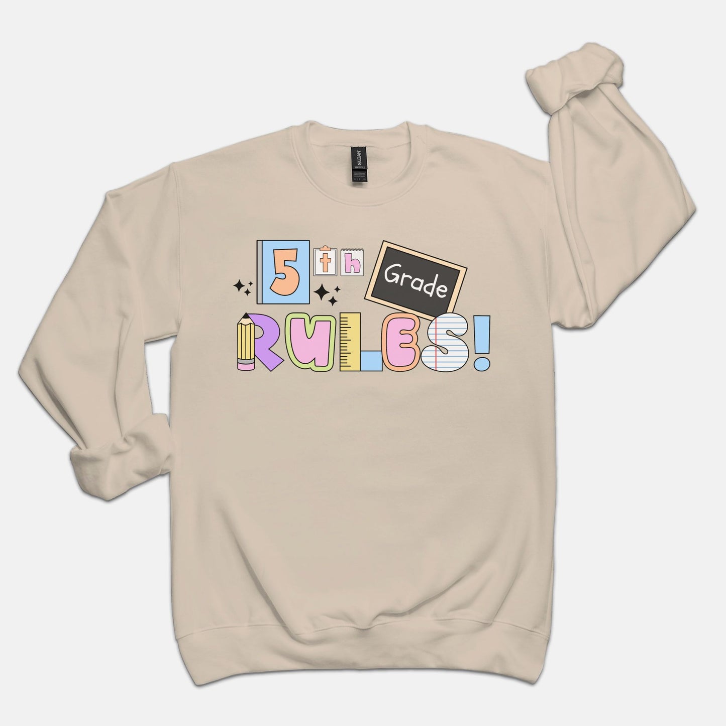 5th Grade Rules Ransom Sweatshirt