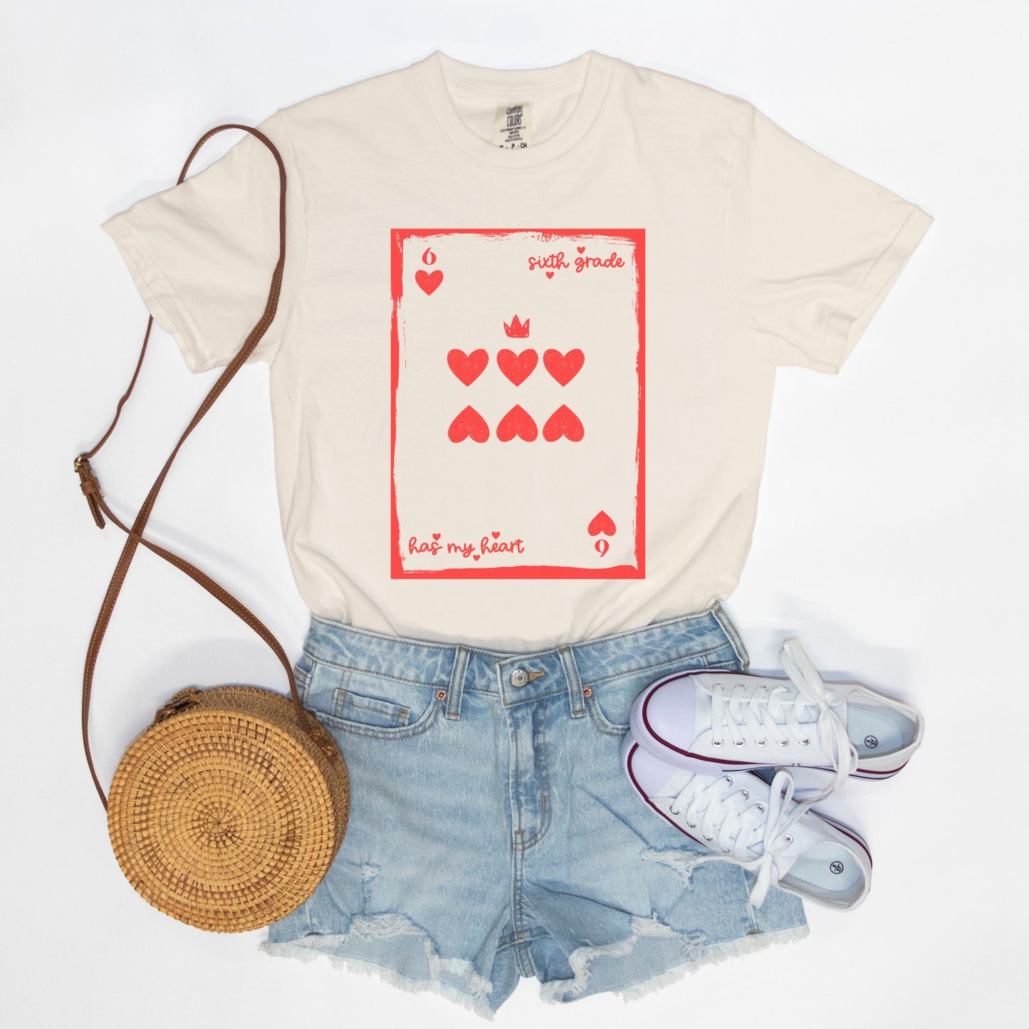 Sixth Grade Playing Card Tee