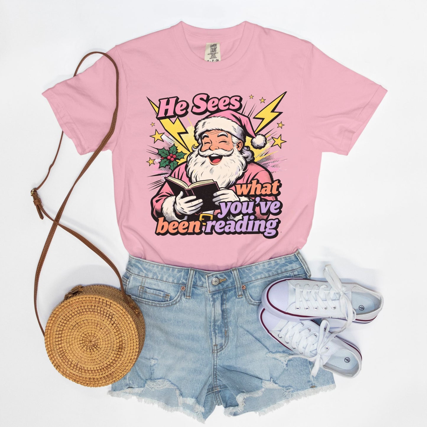 Retro Reading Santa Tee