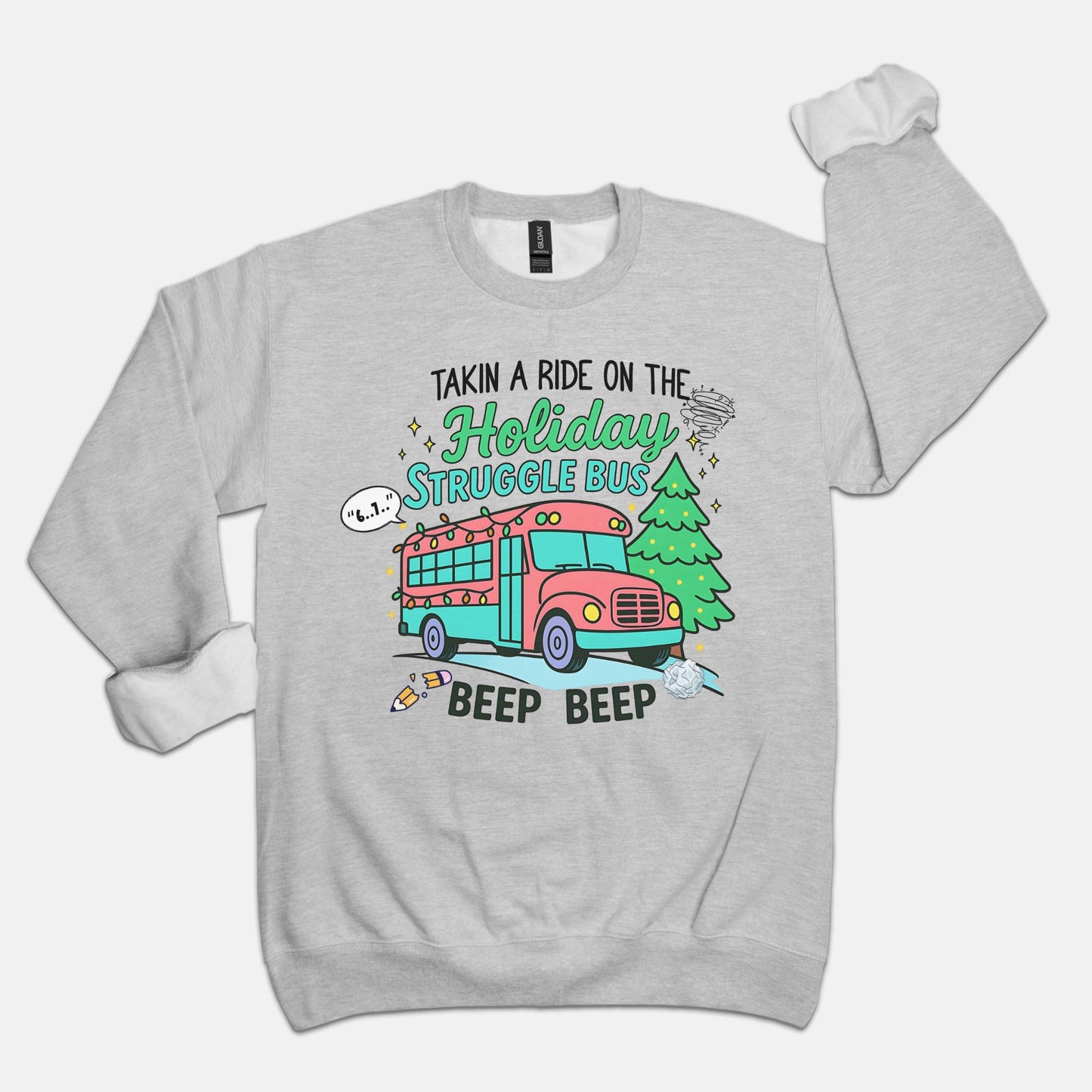 Holiday Struggle Bus Crewneck Sweatshirt