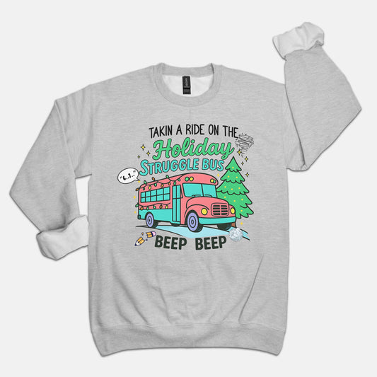 Holiday Struggle Bus Crewneck Sweatshirt